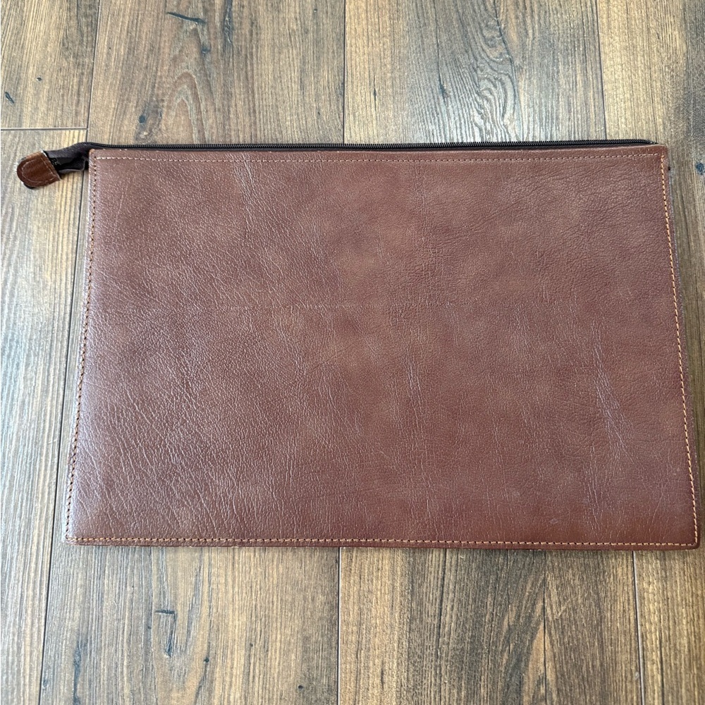 Cooper Split Leather Brown Document Pouch Made In Canada Genuine Leather Vintage